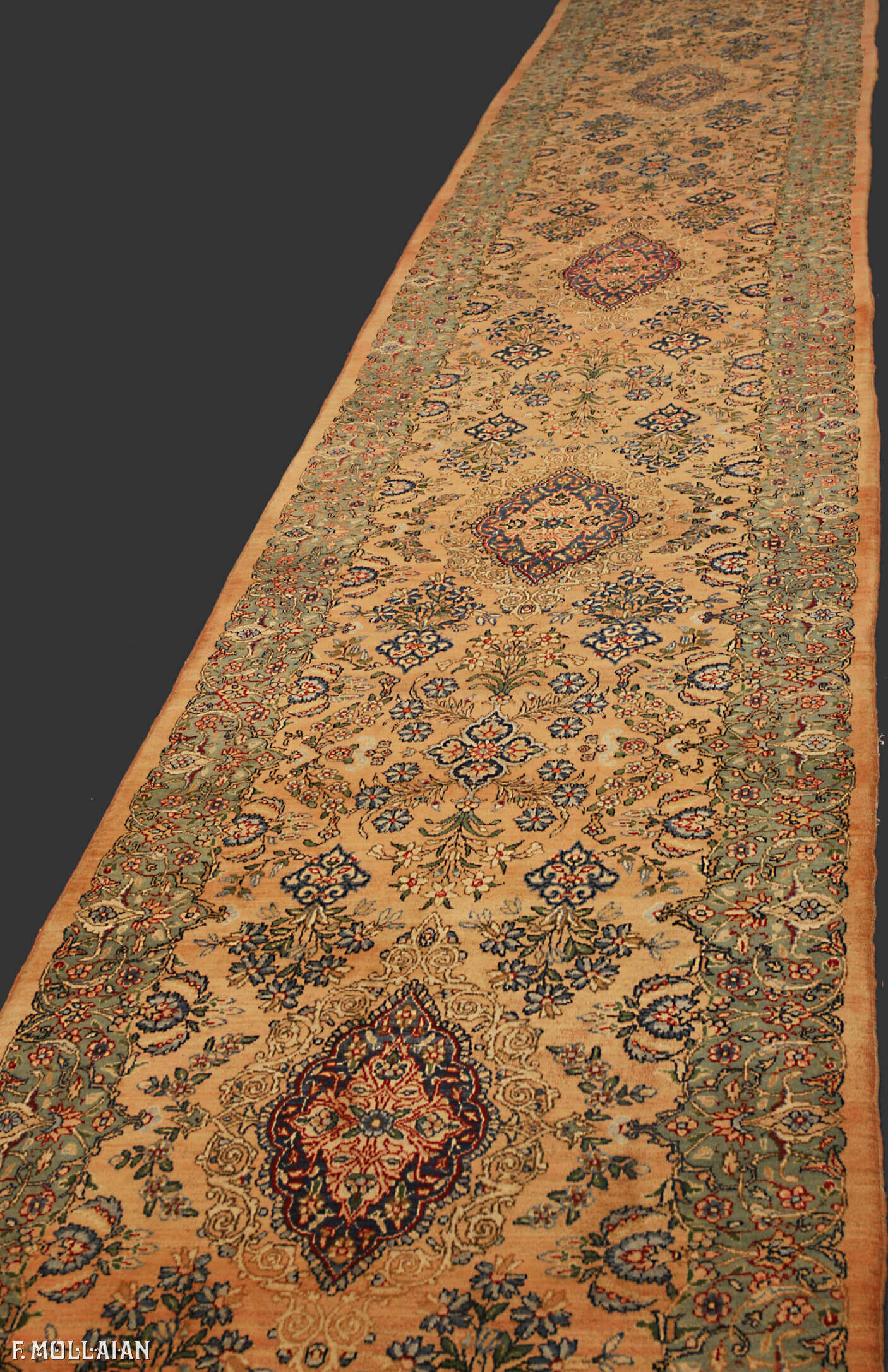 Long Hand-Knotted Antique Kerman Persian Runner Rugs n°:31083810